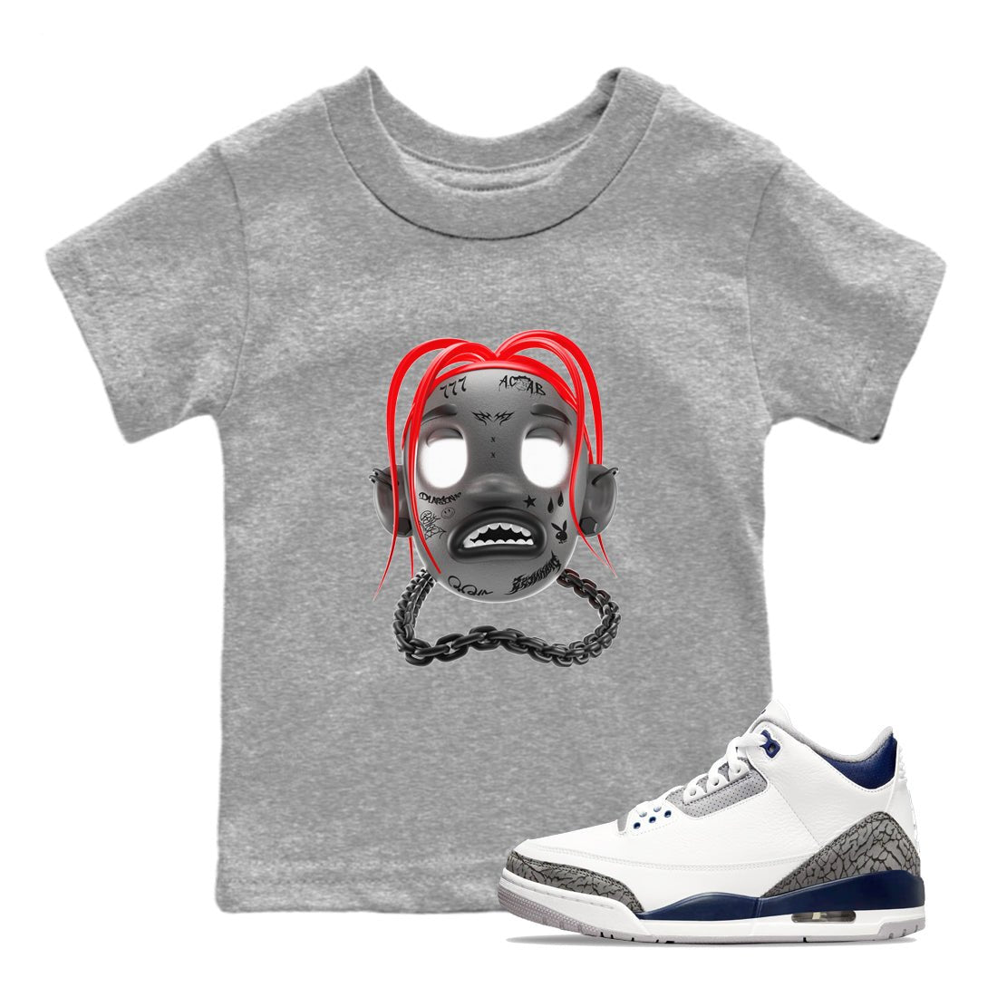 Air Jordan 4 Bred Reimagined shirt to match jordans Goosebumps Boy sneaker tees AJ4 Bred Reimagined SNRT sneaker release tees baby toddler Heather Grey 1 cotton Shirt