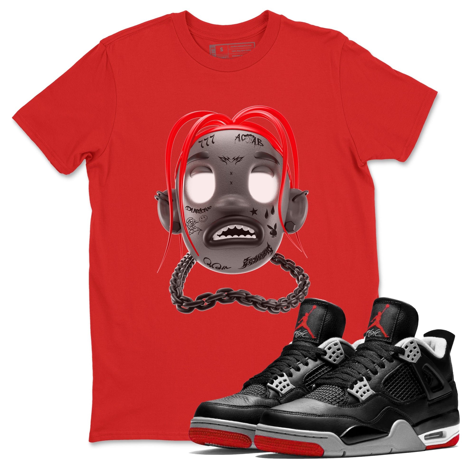 Air Jordan 4 Bred Reimagined shirt to match jordans Goosebumps Boy sneaker tees AJ4 Bred Reimagined SNRT Sneaker Release Tees unisex cotton Red 1 crew neck shirt