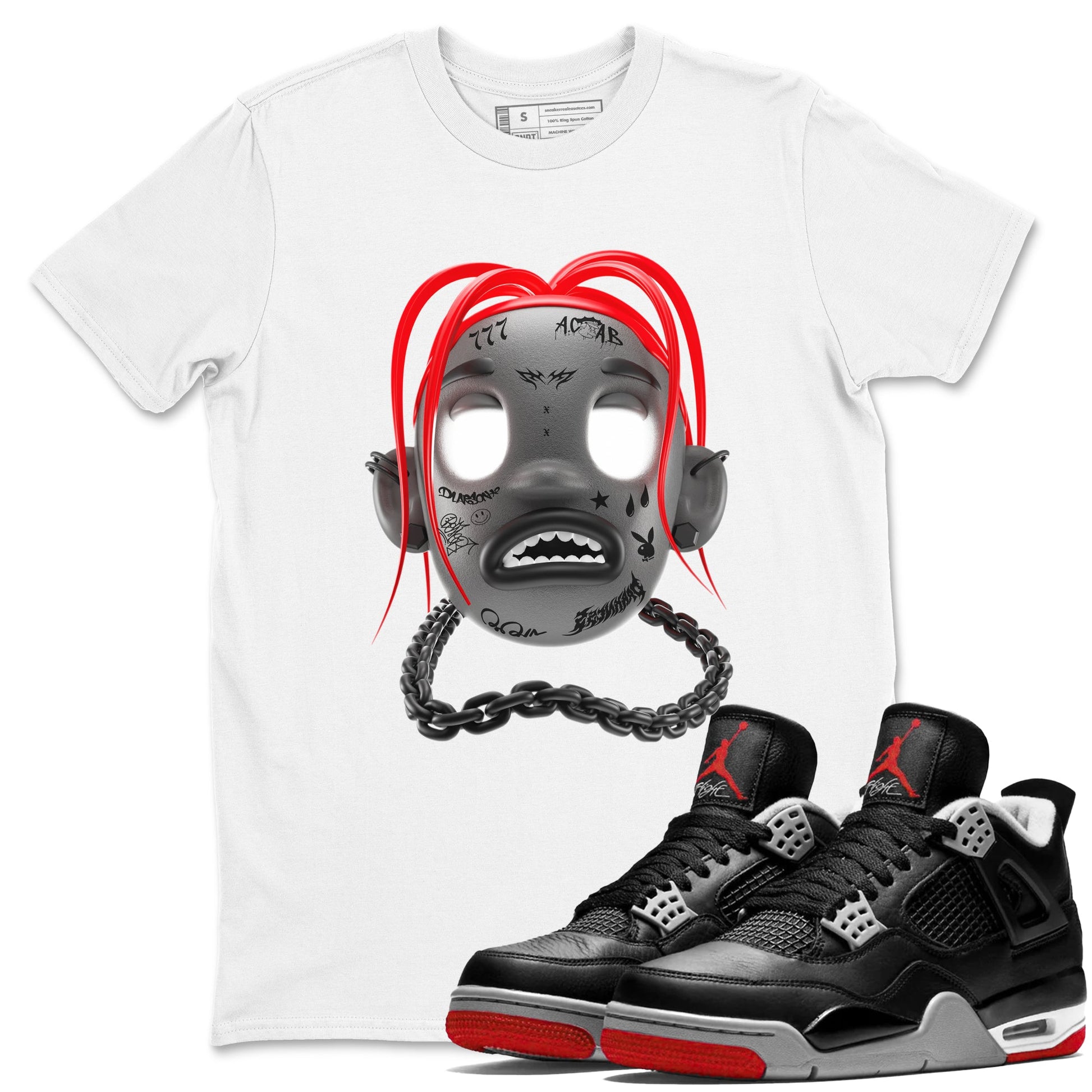 Air Jordan 4 Bred Reimagined shirt to match jordans Goosebumps Boy sneaker tees AJ4 Bred Reimagined SNRT Sneaker Release Tees unisex cotton White 1 crew neck shirt