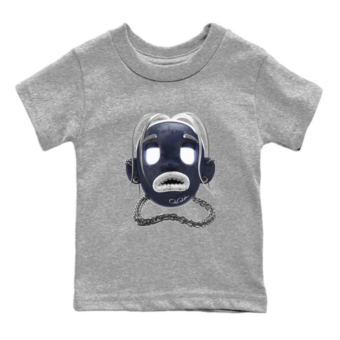 Air Jordan 5 Georgetown Sneaker Match Tees Goosebumps Boy Sneaker Tees AJ5 Georgetown Sneaker Release Tees Kids Shirts Heather Grey 2