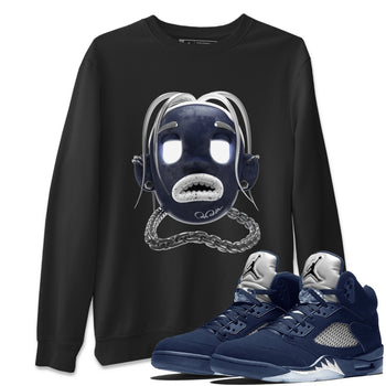 Air Jordan 5 Georgetown Sneaker Match Tees Goosebumps Boy Sneaker Tees AJ5 Georgetown Sneaker Release Tees Unisex Shirts Black 1