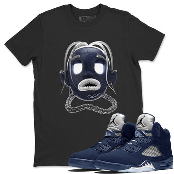 Air Jordan 5 Georgetown Sneaker Match Tees Goosebumps Boy Sneaker Tees AJ5 Georgetown Sneaker Release Tees Unisex Shirts Black 1