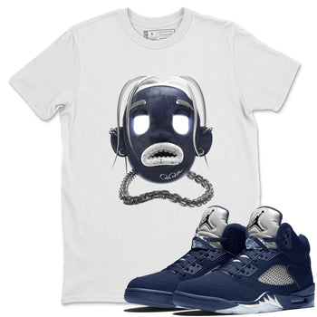 Air Jordan 5 Georgetown Sneaker Match Tees Goosebumps Boy Sneaker Tees AJ5 Georgetown Sneaker Release Tees Unisex Shirts White 1