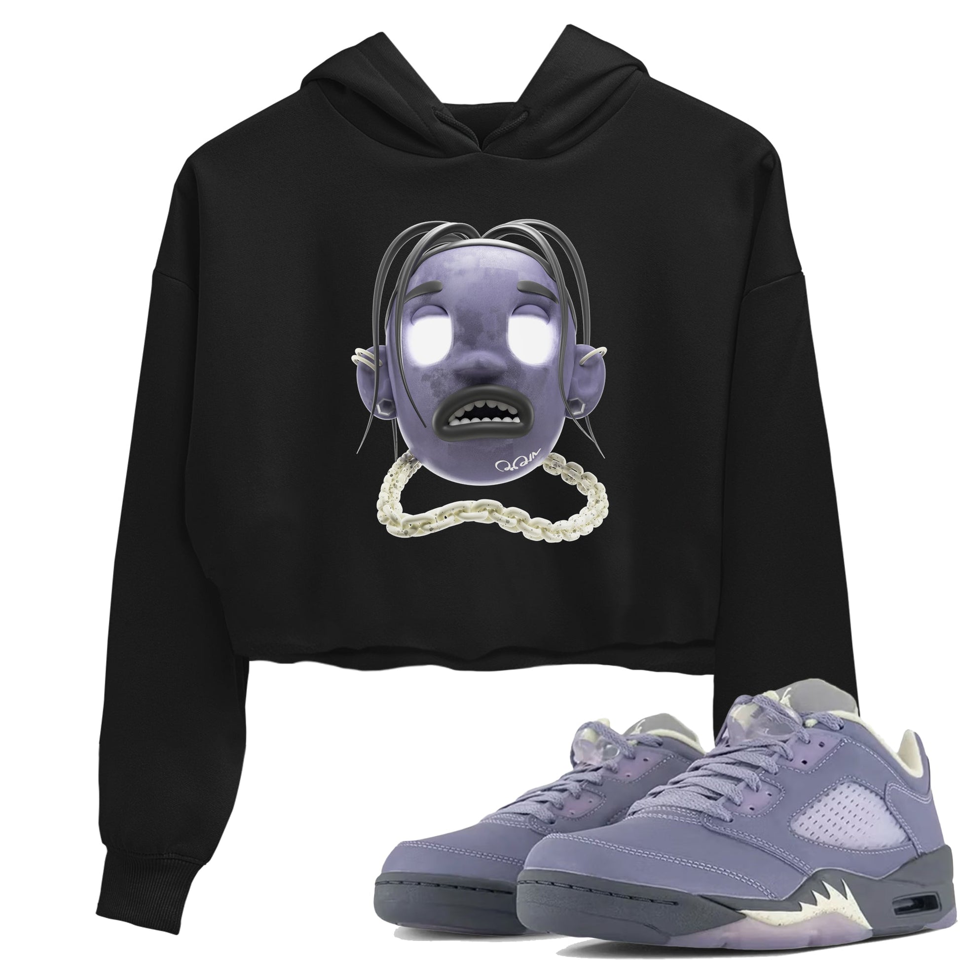 Air Jordan 5 Indigo Haze Sneaker Match Tees Goosebumps boy Sneaker Tees AJ5 Indigo Haze Sneaker Release Tees Women's Shirts Black 1