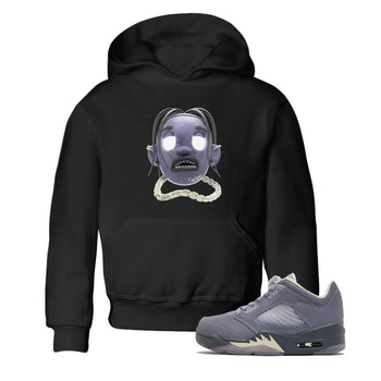 Air Jordan 5 Indigo Haze Sneaker Match Tees Goosebumps boy Sneaker Tees AJ5 Indigo Haze Sneaker Release Tees Kids Shirts Black 1