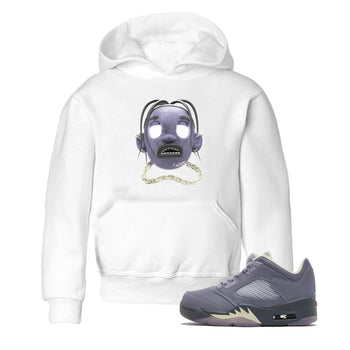 Air Jordan 5 Indigo Haze Sneaker Match Tees Goosebumps boy Sneaker Tees AJ5 Indigo Haze Sneaker Release Tees Kids Shirts White 1