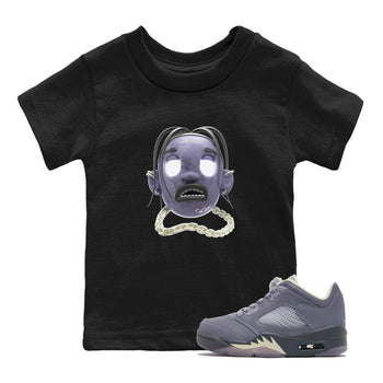 Air Jordan 5 Indigo Haze Sneaker Match Tees Goosebumps boy Sneaker Tees AJ5 Indigo Haze Sneaker Release Tees Kids Shirts Black 1