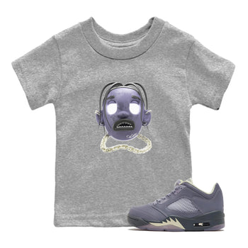 Air Jordan 5 Indigo Haze Sneaker Match Tees Goosebumps boy Sneaker Tees AJ5 Indigo Haze Sneaker Release Tees Kids Shirts Heather Grey 1