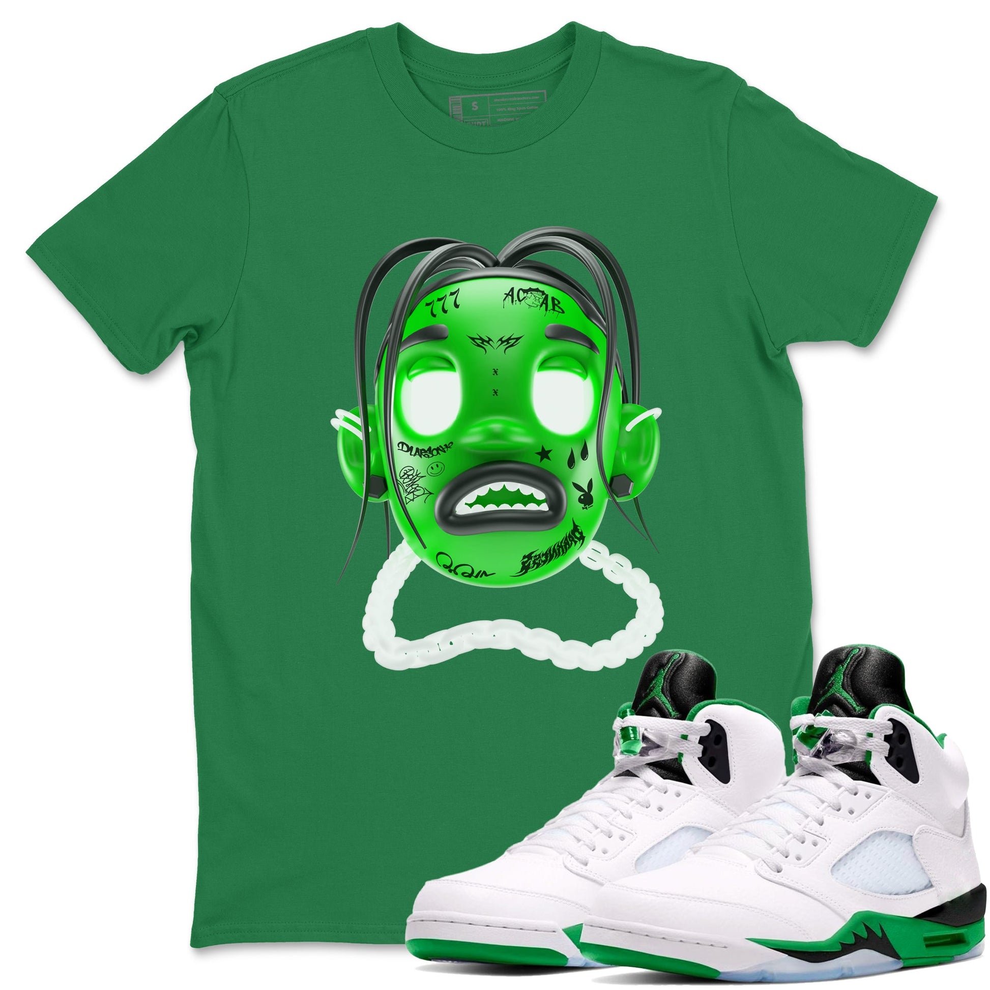 Air Jordan 5 Lucky Green shirt to match jordans Goosebumps Boy sneaker tees Air Jordan 5 Lucky Green SNRT Sneaker Release Tees unisex cotton Kelly Green 1 crew neck shirt
