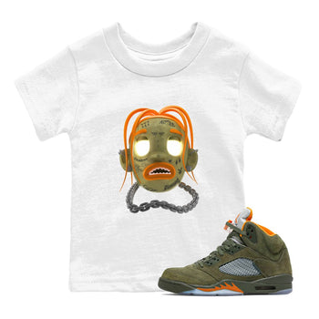 Air Jordan 5 Olive shirt to match jordans Goosebumps Boy sneaker tees Air Jordan 5 Olive SNRT sneaker release tees baby toddler White 1 cotton Shirt