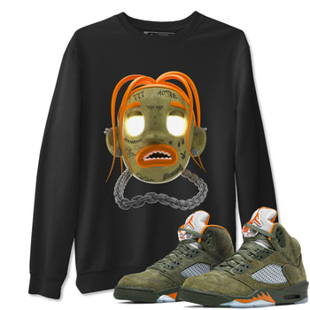 Air Jordan 5 Olive shirt to match jordans Goosebumps Boy sneaker tees Air Jordan 5 Olive SNRT Sneaker Release Tees unisex cotton Black 1 crew neck shirt