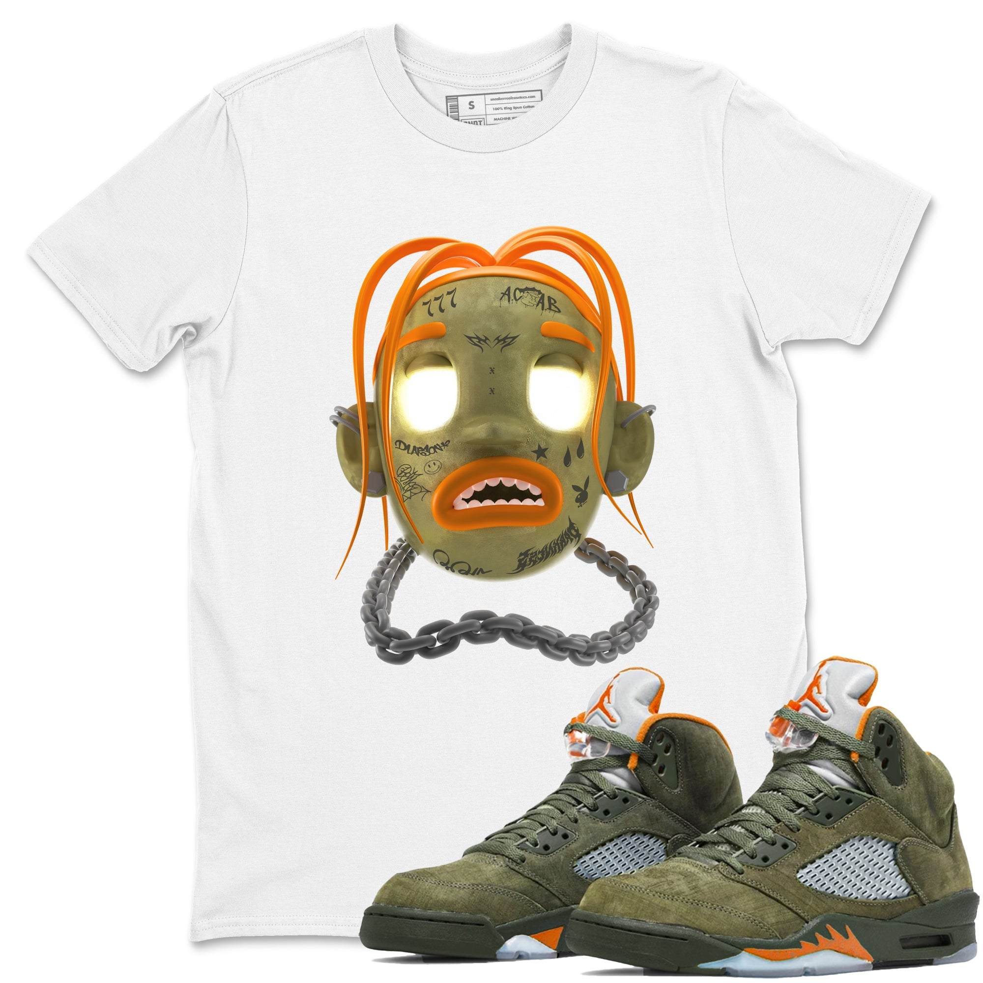 Air Jordan 5 Olive shirt to match jordans Goosebumps Boy sneaker tees Air Jordan 5 Olive SNRT Sneaker Release Tees unisex cotton White 1 crew neck shirt