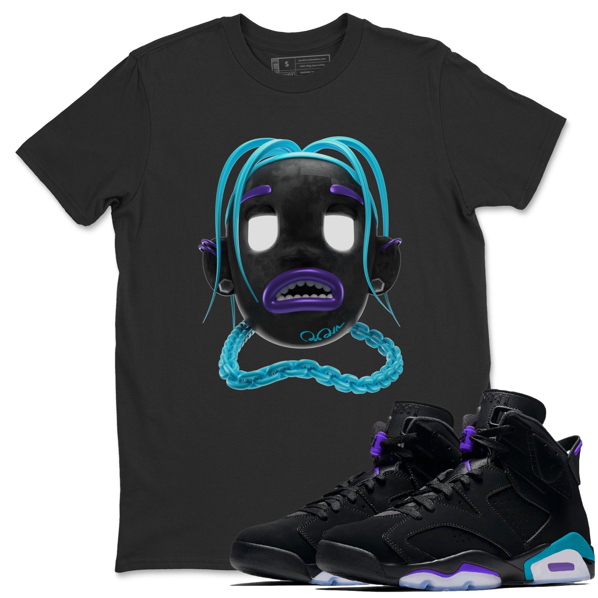 Air Jordan 6 Aqua Sneaker Match Tees Goosebumps Boy Sneaker Tees AJ6 Aqua Sneaker Release Tees Unisex Shirts Black 1