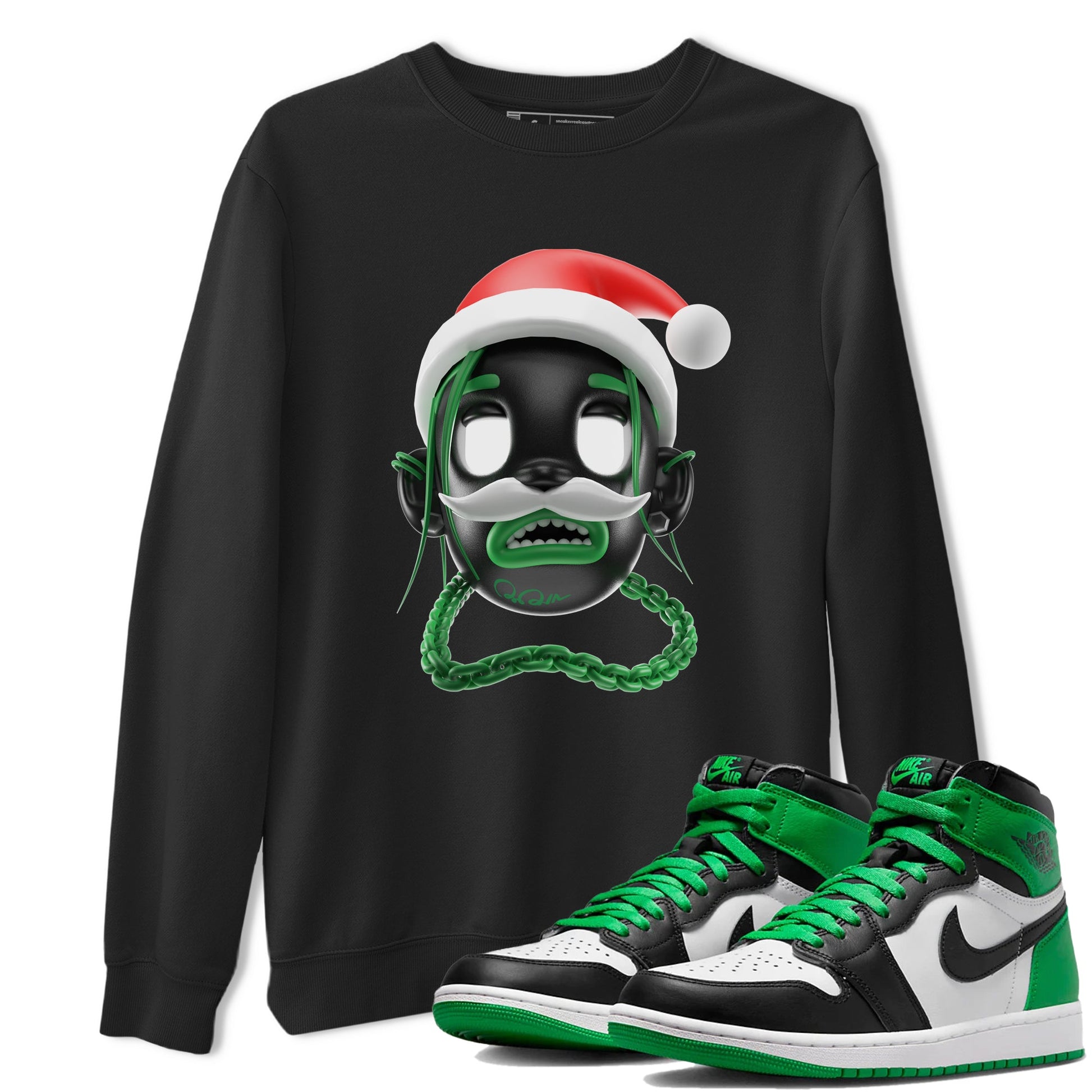Air Jordan 1 Celtics shirt to match jordans Goosebumps Boy Christmas Edition sneaker tees Santa Gift AJ1 Celtics SNRT Sneaker Release Tees Unisex Black 1 T-Shirt