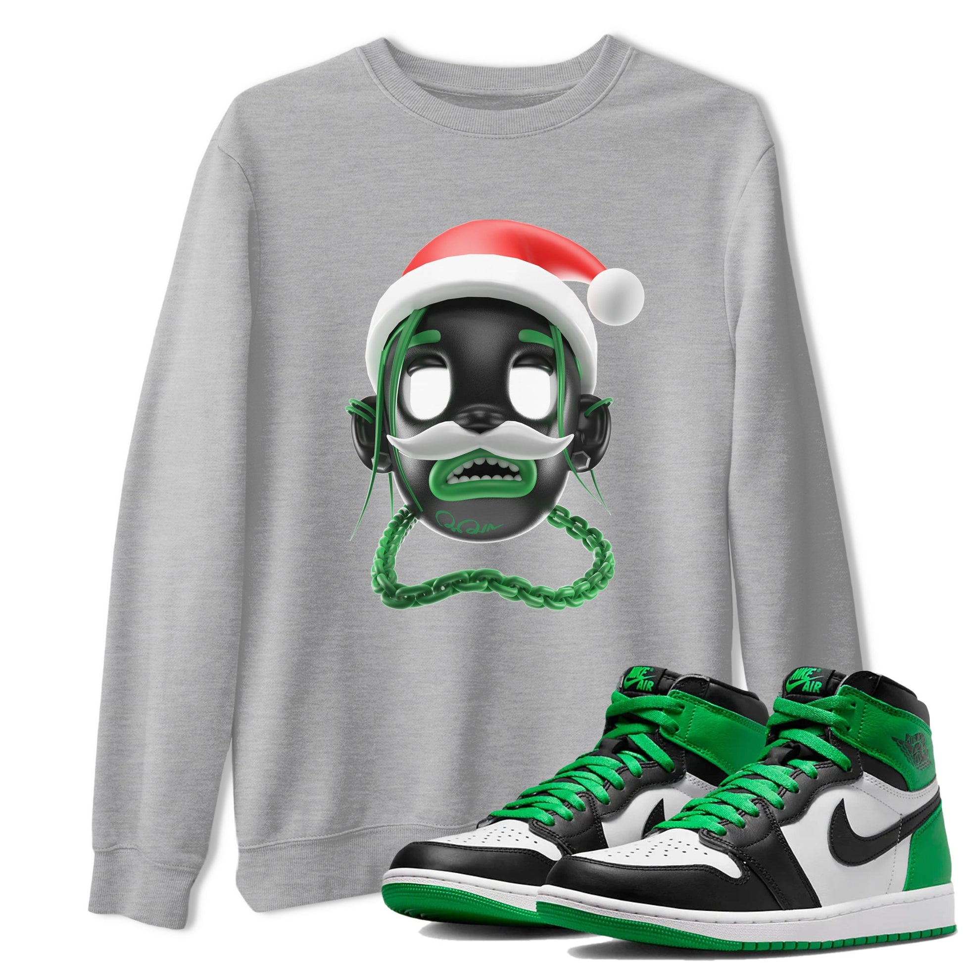 Air Jordan 1 Celtics shirt to match jordans Goosebumps Boy Christmas Edition sneaker tees Santa Gift AJ1 Celtics SNRT Sneaker Release Tees Unisex Heather Grey 1 T-Shirt