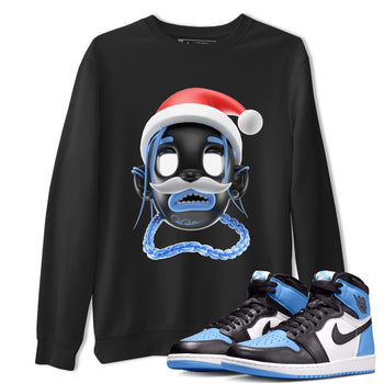 Air Jordan 1 UNC Toe shirt to match jordans Goosebumps Boy Christmas Edition sneaker tees Santa Gift AJ1 UNC Toe SNRT Sneaker Release Tees Unisex Black 1 T-Shirt