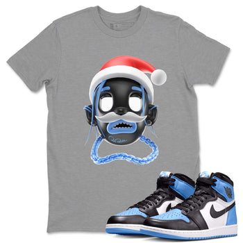 Air Jordan 1 UNC Toe shirt to match jordans Goosebumps Boy Christmas Edition sneaker tees Santa Gift AJ1 UNC Toe SNRT Sneaker Release Tees Unisex Heather Grey 1 T-Shirt