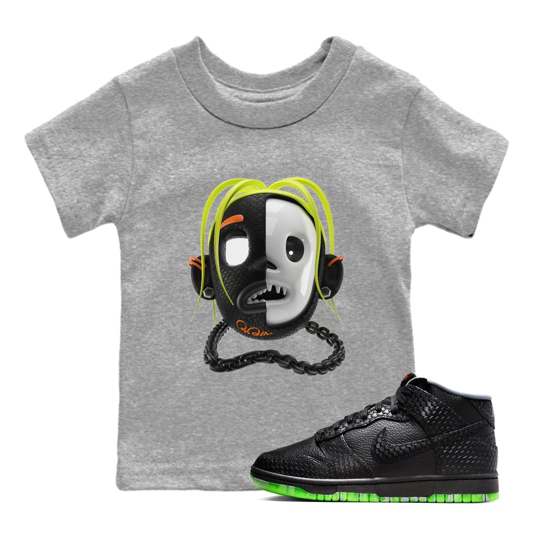 Dunk Mid Premium shirt to match jordans Goosebumps Boy sneaker tees Halloween night dress Dunk Halloween SNRT Sneaker Release Tees Baby Toddler Heather Grey 1 T-Shirt