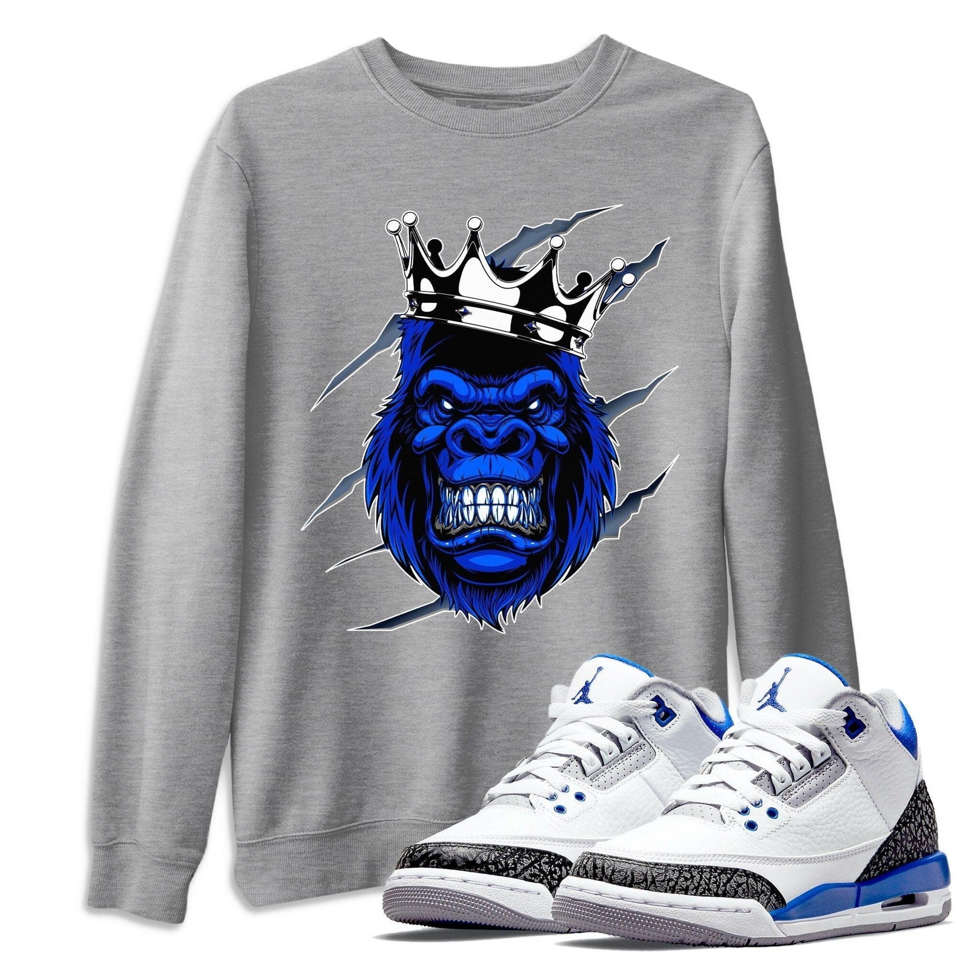 Jordan 3 Racer Blue Sneaker Match Tees Gorilla Sneaker Tees Jordan 3 Racer Blue Sneaker Release Tees Unisex Shirts