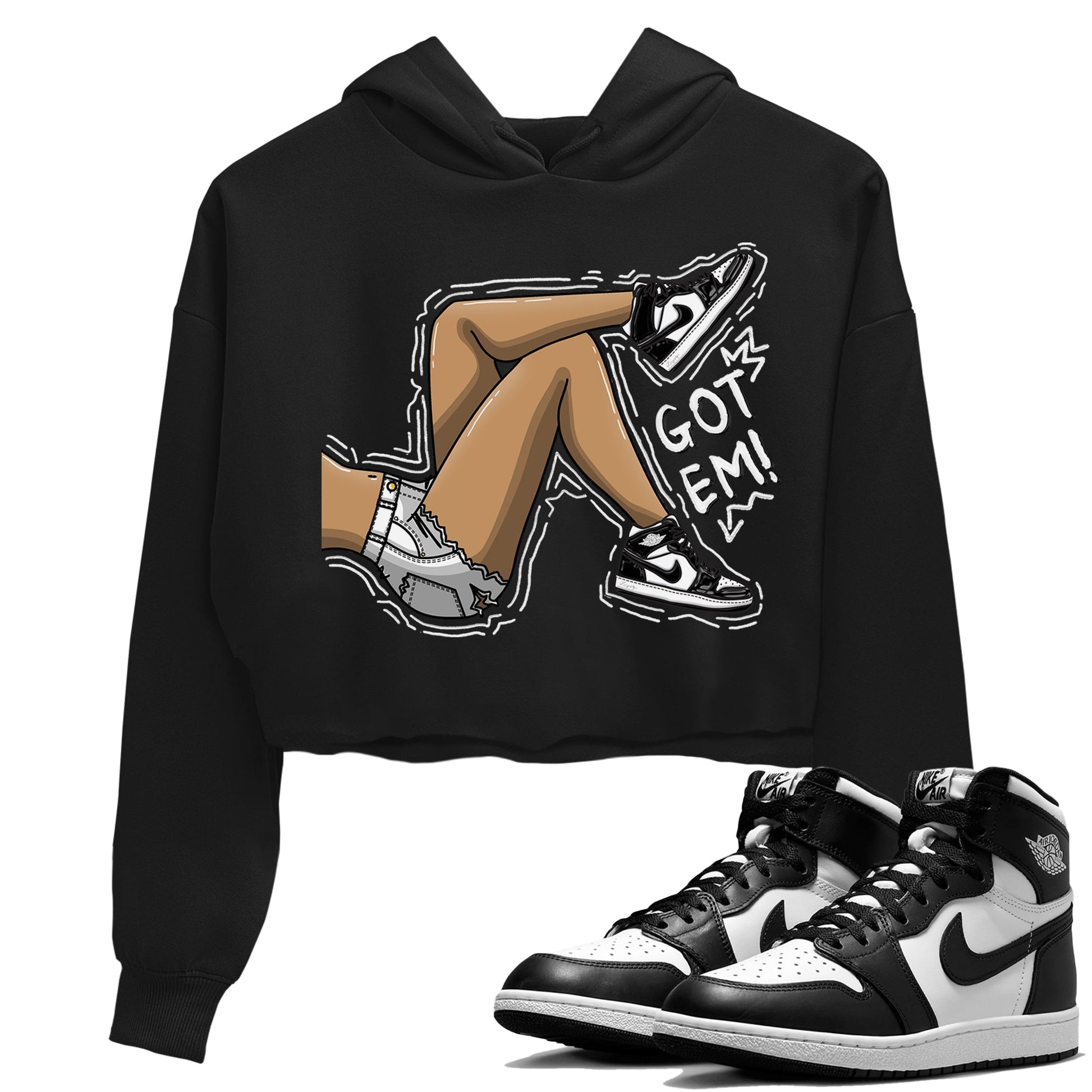 Air Jordan 1 Black White Sneaker Match Tees Got Em Legs Sneaker Tees Air Jordan 1 Black White Sneaker Release Tees Women's Shirts