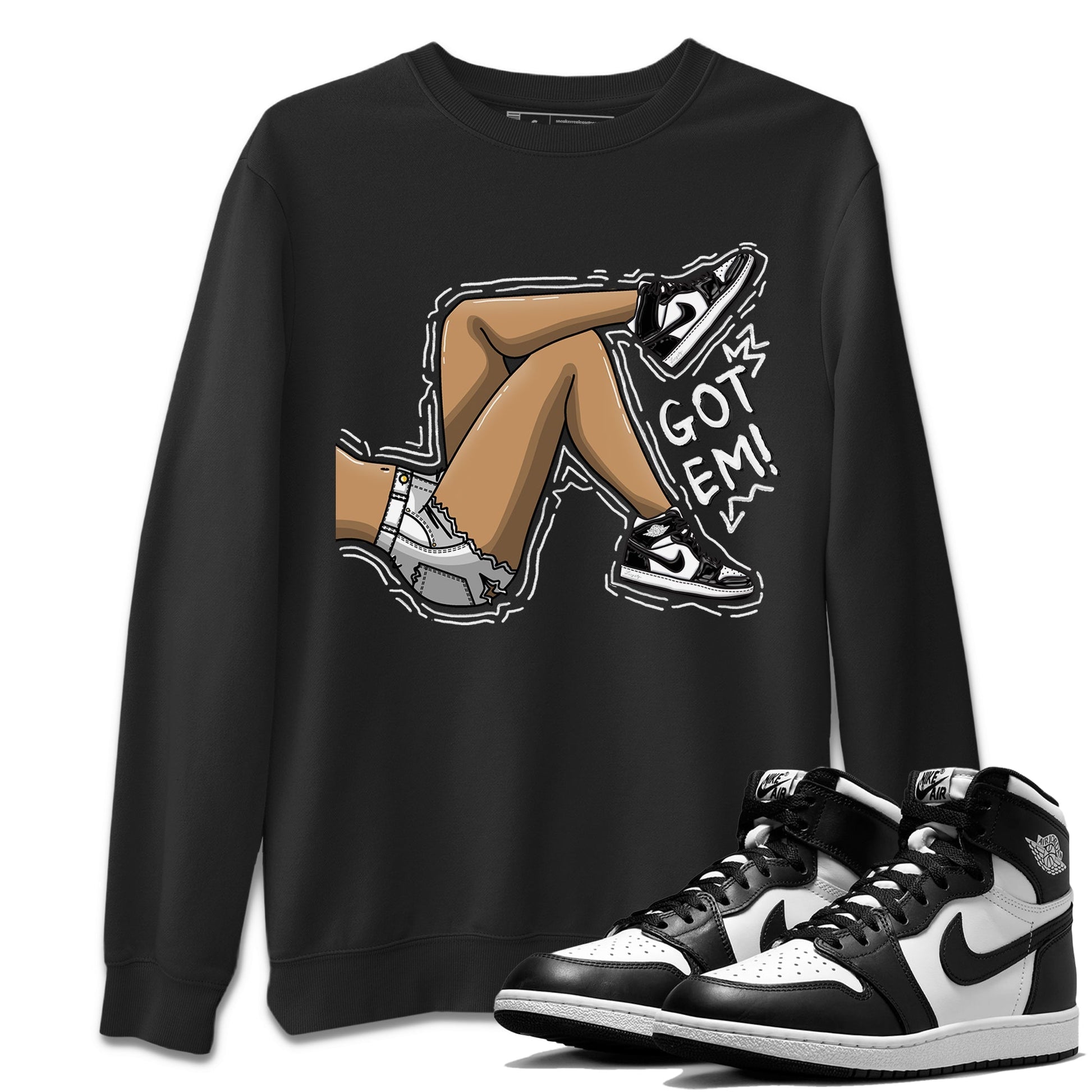 Air Jordan 1 Black White Sneaker Match Tees Got Em Legs Sneaker Tees Air Jordan 1 Black White Sneaker Release Tees Unisex Shirts