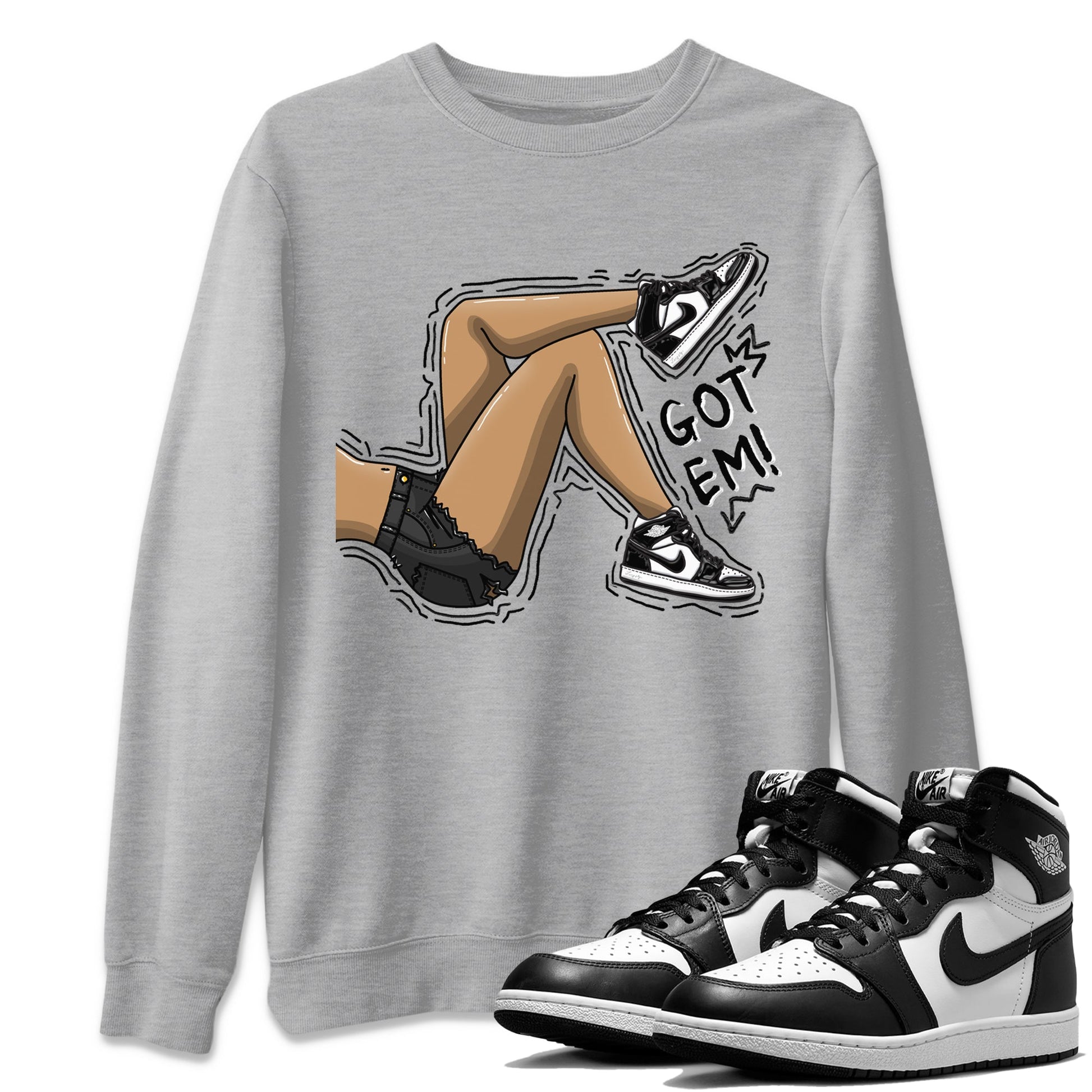 Air Jordan 1 Black White Sneaker Match Tees Got Em Legs Sneaker Tees Air Jordan 1 Black White Sneaker Release Tees Unisex Shirts