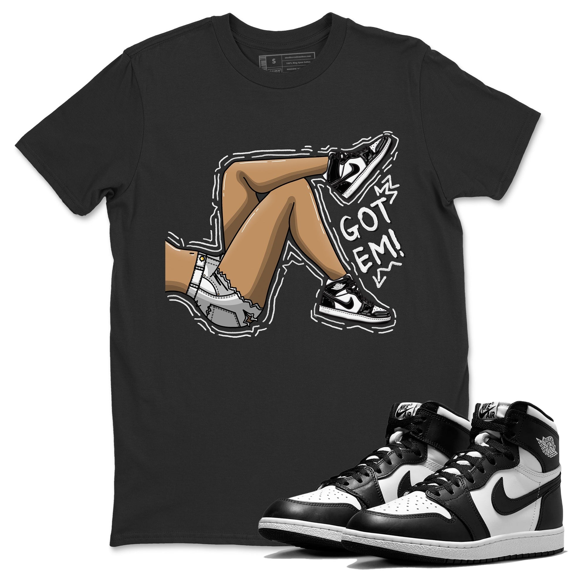 Air Jordan 1 Black White Sneaker Match Tees Got Em Legs Sneaker Tees Air Jordan 1 Black White Sneaker Release Tees Unisex Shirts