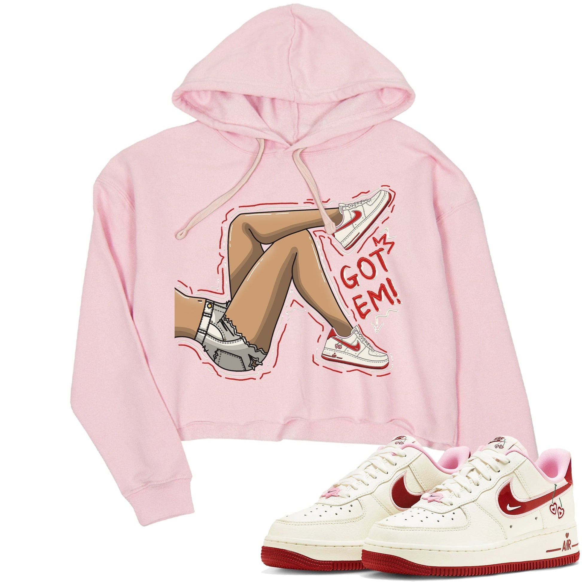 Air Force 1 Valentines Day Sneaker Match Tees Got Em Legs Sneaker Tees Air Force 1 Valentines Day Sneaker Release Tees Women's Shirts