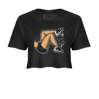 1s Black White shirt to match jordans Got Em Legs sneaker tees Air Jordan 1 Black White SNRT Sneaker Release Tees Black 2 crop length shirt
