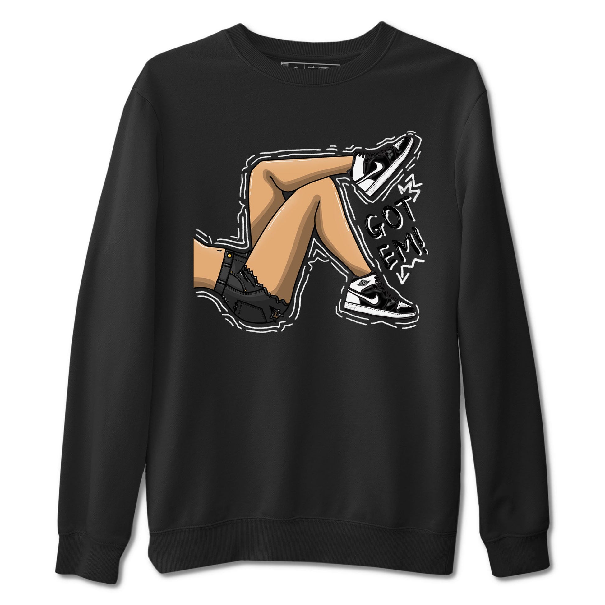 1s Black White shirt to match jordans Got Em Legs sneaker tees Air Jordan 1 Black White SNRT Sneaker Release Tees unisex cotton Black 2 crew neck shirt