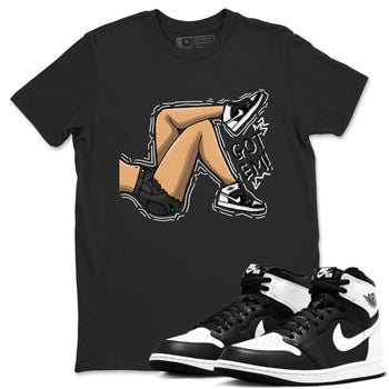 1s Black White shirt to match jordans Got Em Legs sneaker tees Air Jordan 1 Black White SNRT Sneaker Release Tees unisex cotton Black 1 crew neck shirt