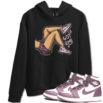 Air Jordan 1 Mauve shirt to match jordans Got Em Legs sneaker tees AJ1 Mauve SNRT Sneaker Tees Sneaker Matching Clothing Brand Unisex Sneaker Tee Black 1 T-Shirt