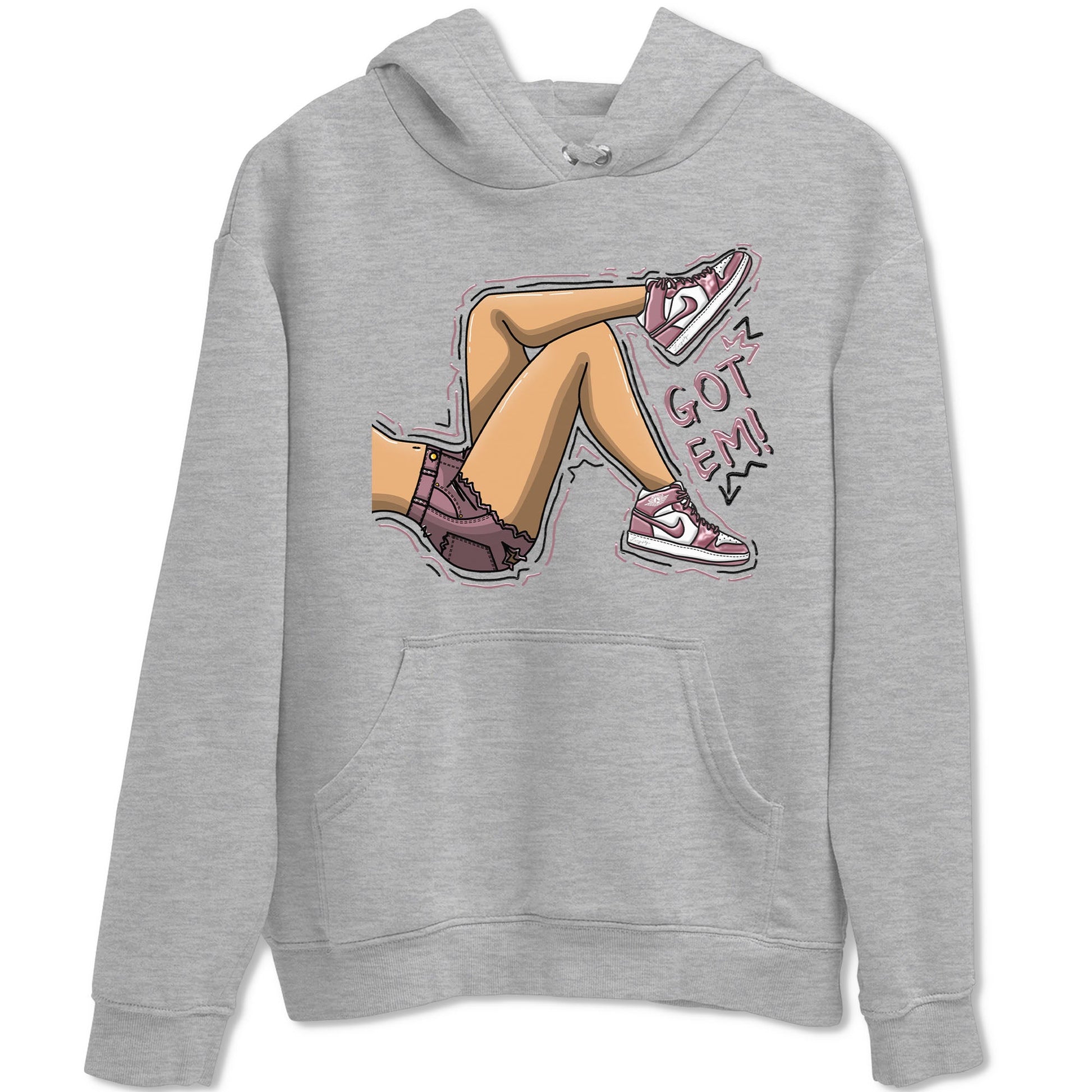 Air Jordan 1 Mauve shirt to match jordans Got Em Legs sneaker tees AJ1 Mauve SNRT Sneaker Tees Sneaker Matching Clothing Brand Unisex Sneaker Tee Heather Grey 2 T-Shirt