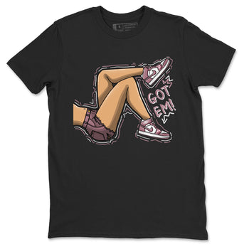 Air Jordan 1 Mauve shirt to match jordans Got Em Legs sneaker tees AJ1 Mauve SNRT Sneaker Tees Sneaker Matching Clothing Brand Unisex Sneaker Tee Black 2 T-Shirt