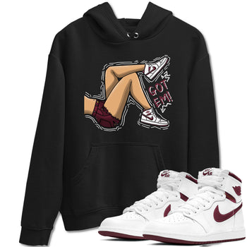 AJ1 Metalic Burgundy shirt to match jordans Got Em Legs sneaker tees Air Jordan 1 Metalic Burgundy SNRT Sneaker Release Tees unisex cotton Black 1 crew neck shirt