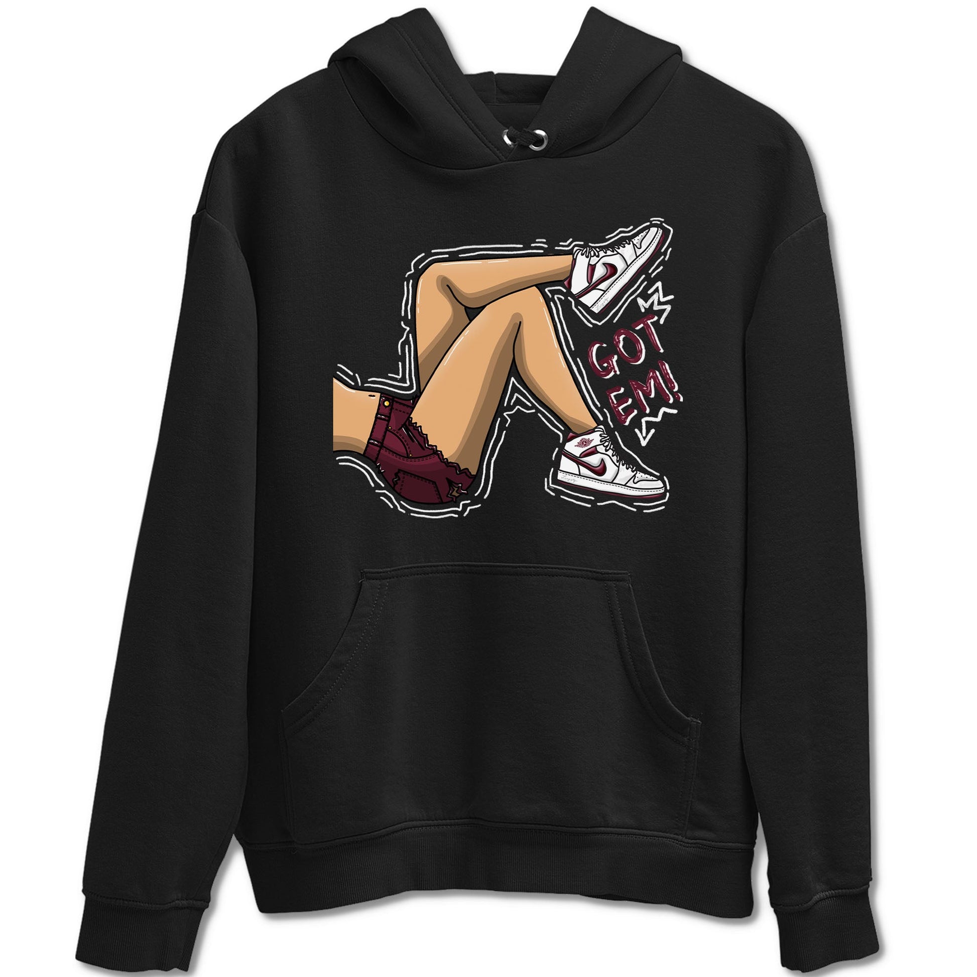 AJ1 Metalic Burgundy shirt to match jordans Got Em Legs sneaker tees Air Jordan 1 Metalic Burgundy SNRT Sneaker Release Tees unisex cotton Black 2 crew neck shirt