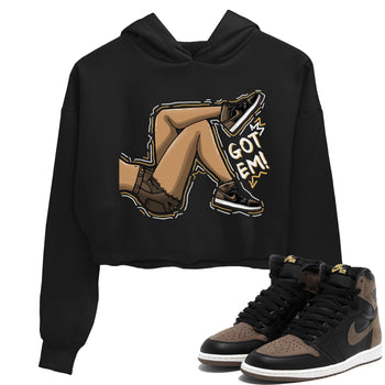 Air Jordan 1 Palomino shirt to match jordans Got Em Legs sneaker tees Crew Neck Jordan 1 Retro High OG Palomino SNRT Sneaker Release Tees Black 1 Crop T-Shirt
