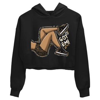 Air Jordan 1 Palomino shirt to match jordans Got Em Legs sneaker tees Crew Neck Jordan 1 Retro High OG Palomino SNRT Sneaker Release Tees Black 2 Crop T-Shirt