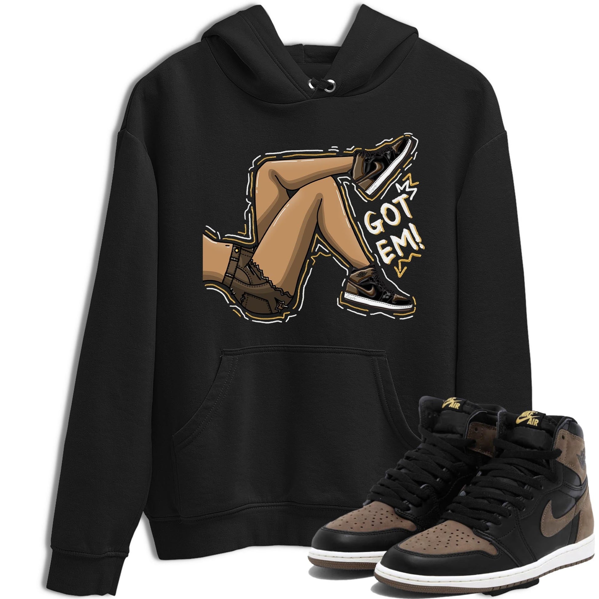 Air Jordan 1 Palomino shirt to match jordans Got Em Legs sneaker tees Crew Neck Jordan 1 Retro High OG Palomino SNRT Sneaker Release Tees Unisex Casual Shirts Black 1 T-Shirt