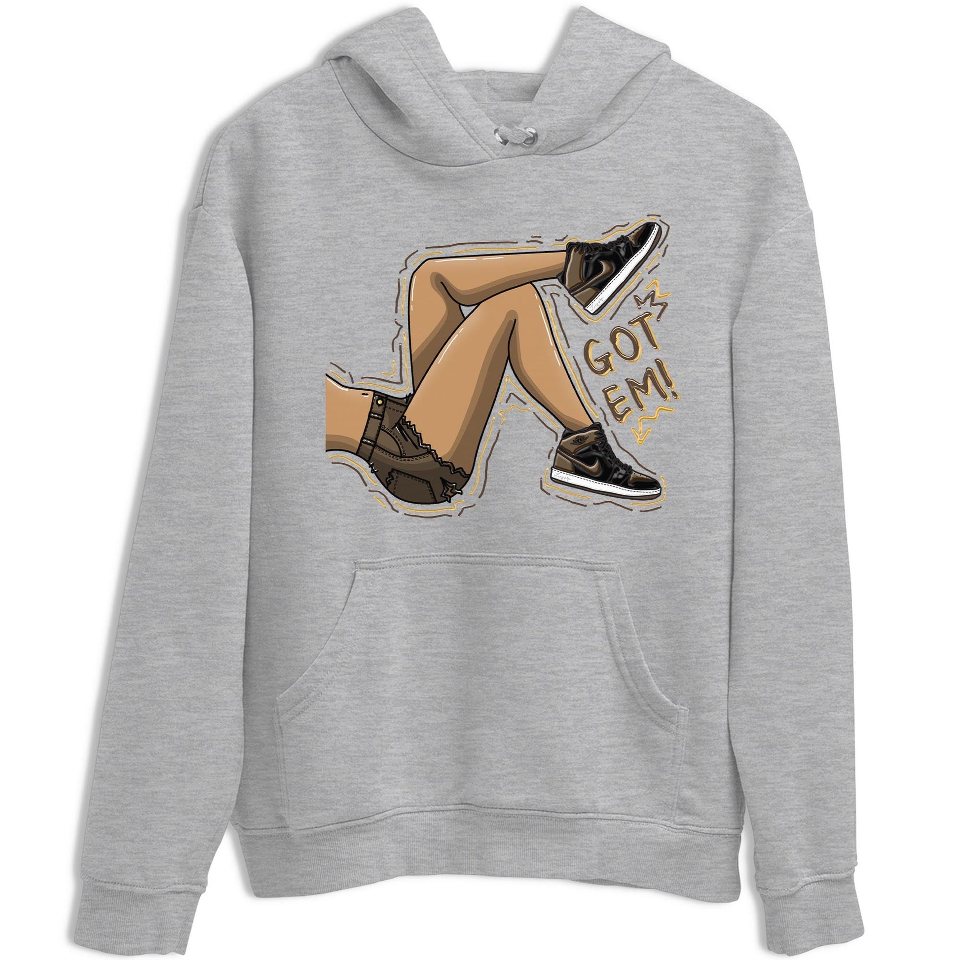 Air Jordan 1 Palomino shirt to match jordans Got Em Legs sneaker tees Crew Neck Jordan 1 Retro High OG Palomino SNRT Sneaker Release Tees Unisex Casual Shirts Heather Grey 2 T-Shirt