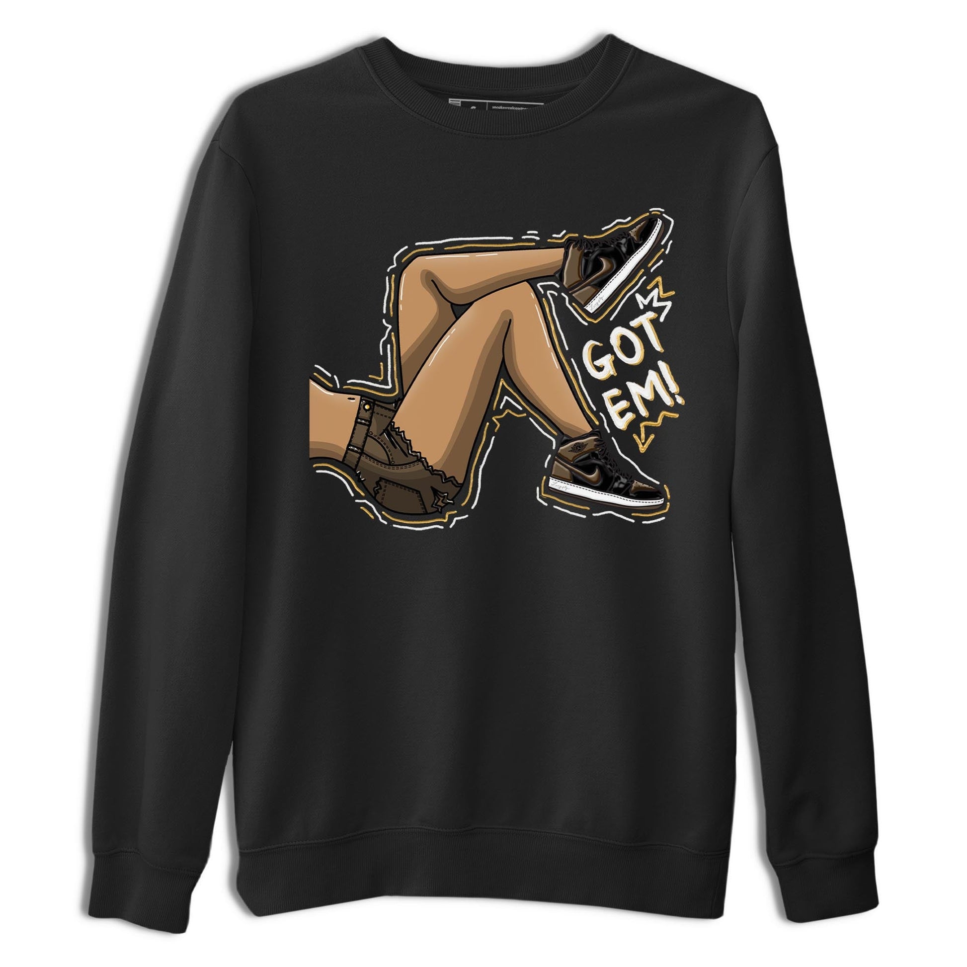 Air Jordan 1 Palomino shirt to match jordans Got Em Legs sneaker tees Crew Neck Jordan 1 Retro High OG Palomino SNRT Sneaker Release Tees Unisex Casual Shirts Black 2 T-Shirt