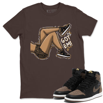 Air Jordan 1 Palomino shirt to match jordans Got Em Legs sneaker tees Crew Neck Jordan 1 Retro High OG Palomino SNRT Sneaker Release Tees Unisex Casual Shirts Dark Chocolate 1 T-Shirt