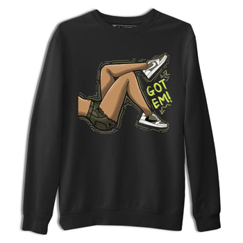 Jordan 1 Low X Travis Scott Golf Olive shirt to match jordans Got Em Legs sneaker release tees Air Jordan 1 Travis Scott Golf Olive SNRT Sneaker Tees Unisex Streetwear Clothing Black 2 T-Shirt