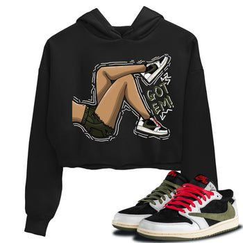 Air Jordan 1 Travis Scott Olive Sneaker Match Tees Got Em Legs Sneaker Tees AJ1 Travis Scott Olive Sneaker Release Tees Women's Shirts Black 1