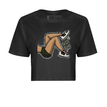Air Jordan 1 Travis Scott Olive Sneaker Match Tees Got Em Legs Sneaker Tees AJ1 Travis Scott Olive Sneaker Release Tees Women's Shirts Black 2