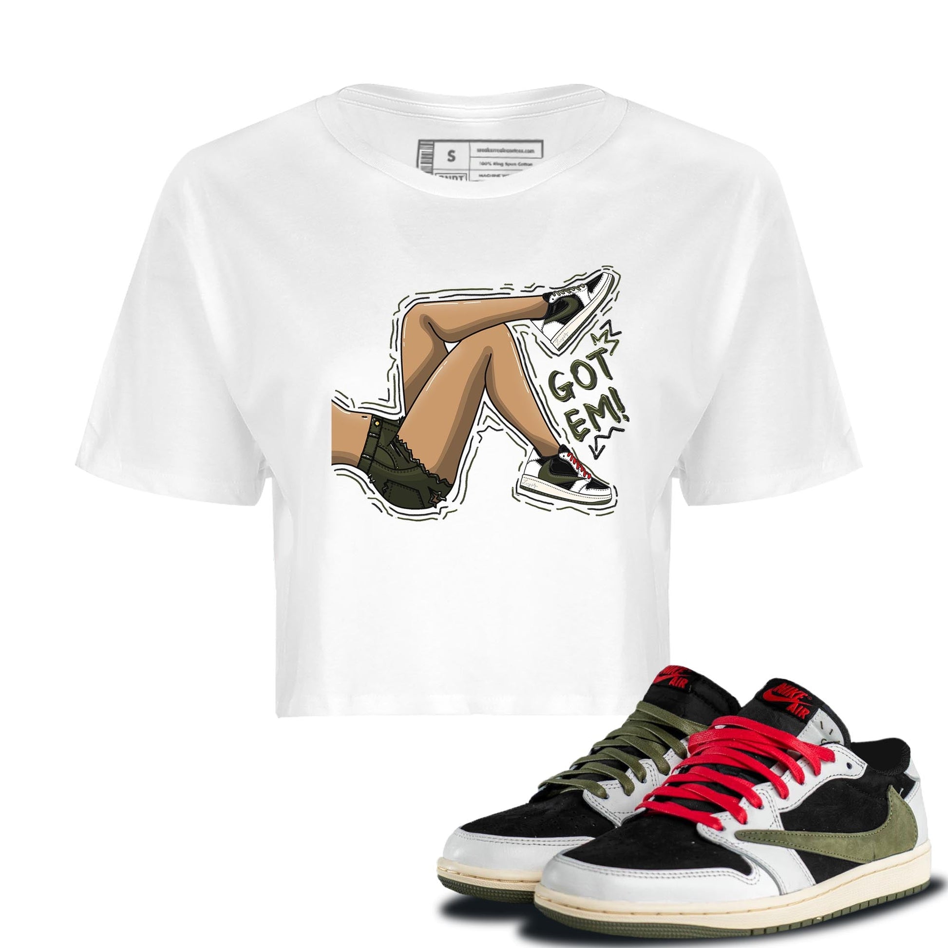 Air Jordan 1 Travis Scott Olive Got Em Legs WMNS Cotton Sneaker Hoodie Air Jordan 1 Travis Scott Olive Sneaker Crop Hoodie Washing and Care Tip
