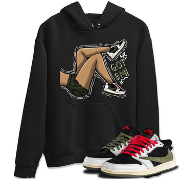 Air Jordan 1 Travis Scott Olive Sneaker Match Tees Got Em Legs Sneaker Tees AJ1 Travis Scott Olive Sneaker Release Tees Unisex Shirts Black 1