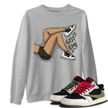 Air Jordan 1 Travis Scott Olive Got Em Legs Crew Neck Sneaker Tees AJ1 Travis Scott Olive Sneaker T-Shirts Washing and Care Tip