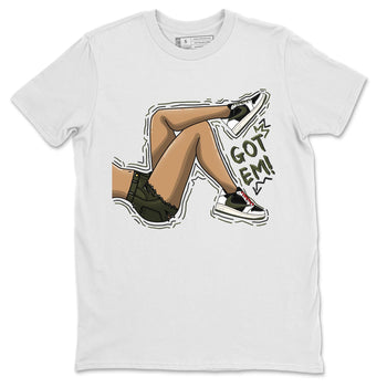 Air Jordan 1 Travis Scott Olive Sneaker Match Tees Got Em Legs Sneaker Tees AJ1 Travis Scott Olive Sneaker Release Tees Unisex Shirts White 2