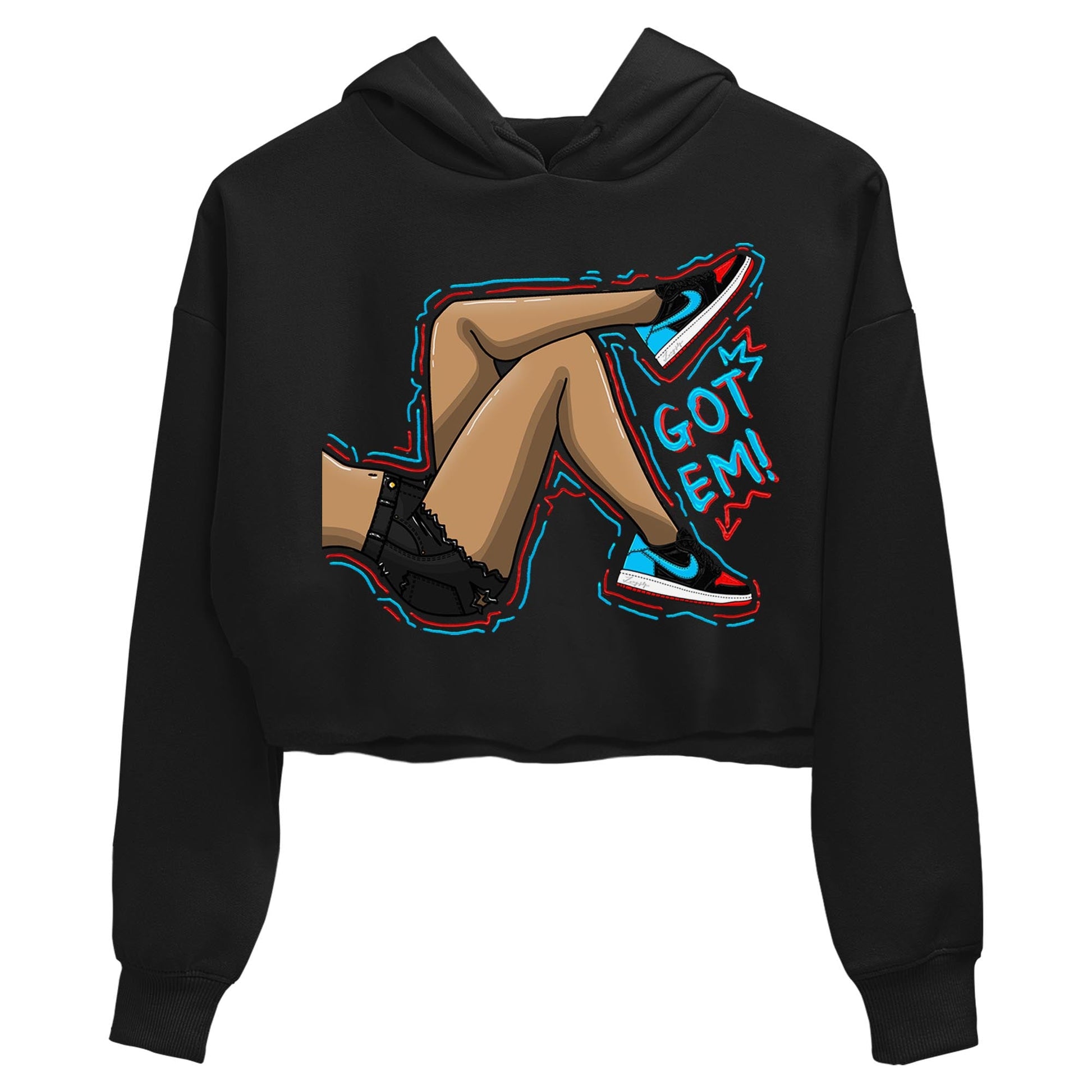 Air Jordan 1 Low UNC to Chicago shirt to match jordans Got Em Legs sneaker tees Air Jordan 1 UNC to Chicago SNRT Sneaker Release Tees Black 2 Crop T-Shirt